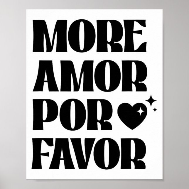 More Amor R Favor Retro Love Valentine Aestheti  Poster (Front)