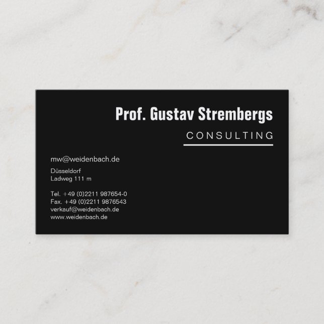 More Black Business Card (Front)