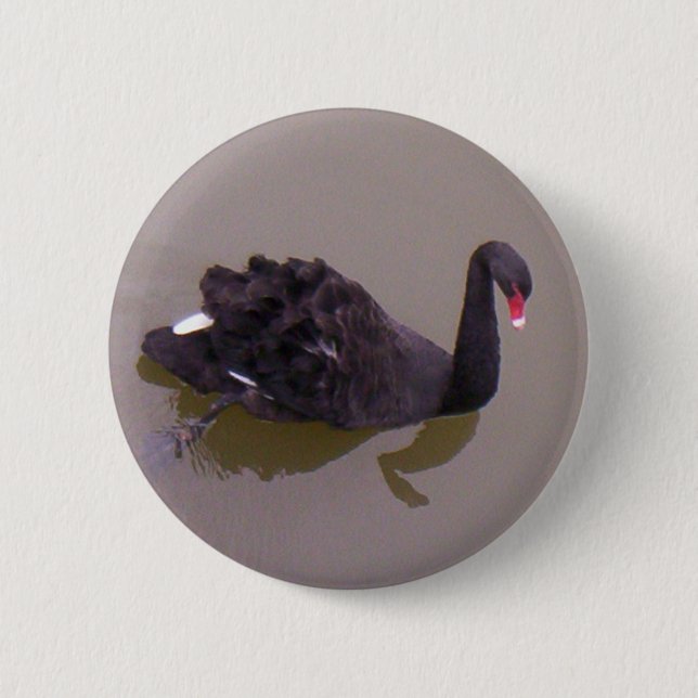 More Black Swan 6 Cm Round Badge (Front)