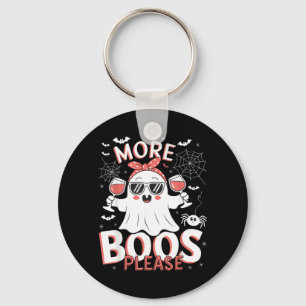 More Boos Ghost Wine Halloween Drinking Costume Key Ring