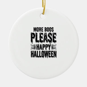 More Boos Please Vintage Halloween Typography Desi Ceramic Ornament