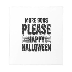 More Boos Please Vintage Halloween Typography Desi Notepad