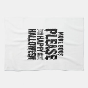 More Boos Please Vintage Halloween Typography Desi Tea Towel
