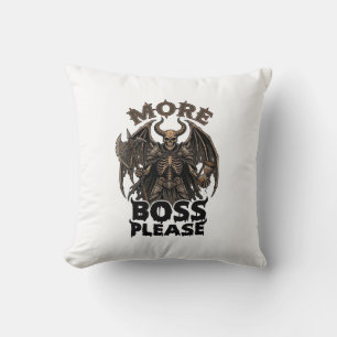 More Boss Please Halloween Demon Skeleton Axe Hour Cushion