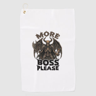 More Boss Please Halloween Demon Skeleton Axe Hour Golf Towel