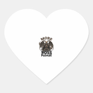More Boss Please Halloween Demon Skeleton Axe Hour Heart Sticker