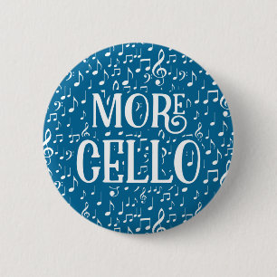 More Cello - Blue White Music 6 Cm Round Badge