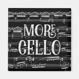 More Cello Chalkboard - Black White Music Magnet