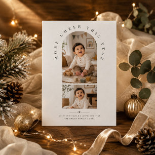 More Cheer This Year Arch Photo Collage Christmas  Holiday Card