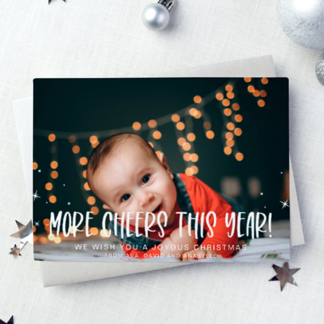 More Cheer This Year | Baby Photo Christmas Holiday Card (Creator Uploaded)