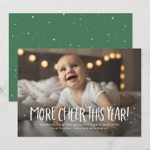 More cheer this year green one photo Christmas Holiday Card