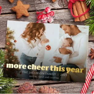 More Cheer This Year New Baby Foil Holiday Card