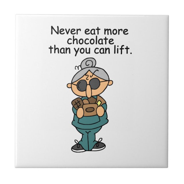 More Chocolate Humour Ceramic Tile (Front)