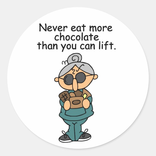 More Chocolate Humour Classic Round Sticker (Front)