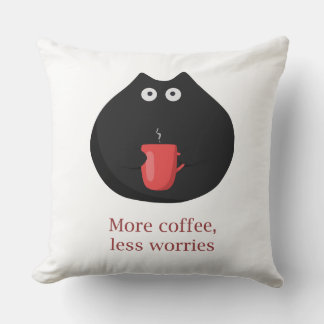 more coffee, less worries cushion