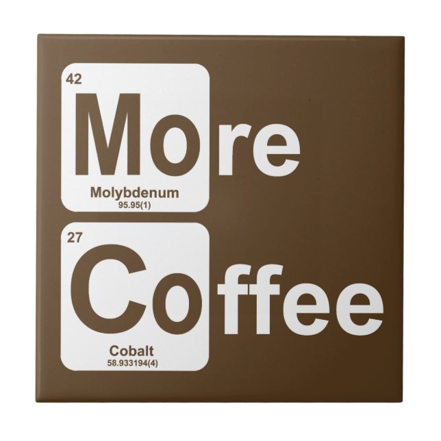 More Coffee Periodic Table Ceramic Tile (Front)