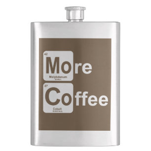 More Coffee Periodic Table Hip Flask