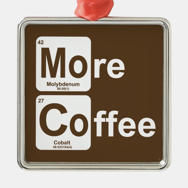 More Coffee Periodic Table Metal Tree Decoration (Front)