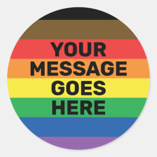 More Color More Pride Gay Pride Rainbow Custom Classic Round Sticker