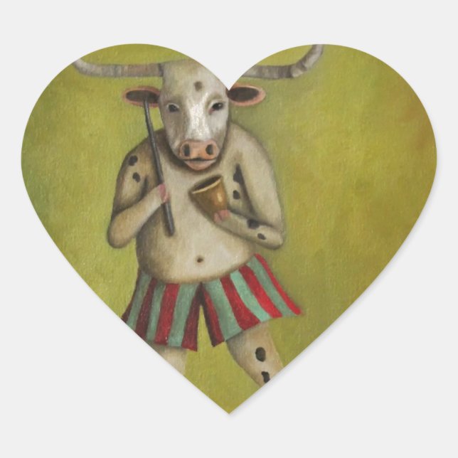 More Cowbell Heart Sticker (Front)