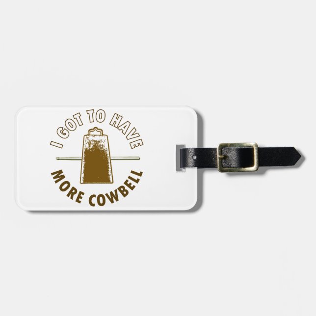 MORE COWBELL LUGGAGE TAG (Front Horizontal)