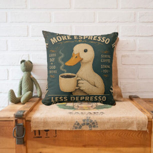 More Espresso Less Depresso Coffee Lover Cushion