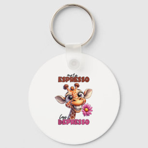 More espresso less depresso Spruch Kaffee Espresso Key Ring