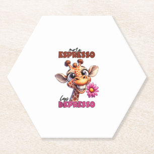 More espresso less depresso Spruch Kaffee Espresso Paper Coaster