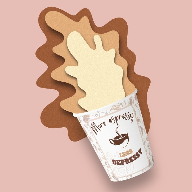 More espressy less depressy | coffee beans pattern paper cups (Creator Uploaded)