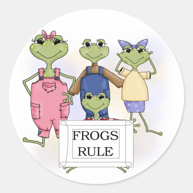 More Frogs Rule Tshirts and Gifts Classic Round Sticker (Front)