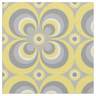 More grey and yellow circles custom size fabric