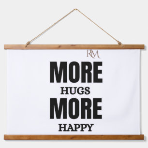More Hugs More Happy Cute Positive Design Hanging Tapestry
