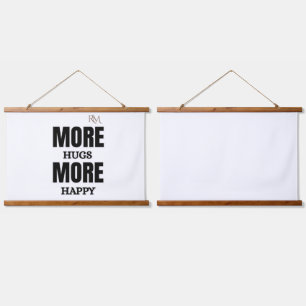 More Hugs More Happy Cute Positive Design Hanging Tapestry