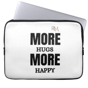 More Hugs More Happy Cute Positive Design Laptop Sleeve