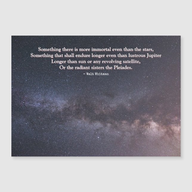 "More Immortal Than the Stars" Sympathy Quote (Front)