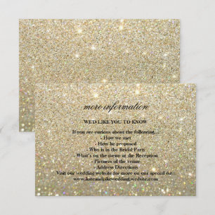 More Info Wedding Card - Gold Glit Fab