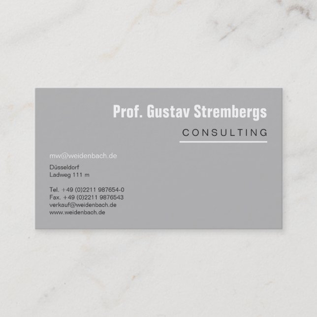 More Informations Business Card (Front)