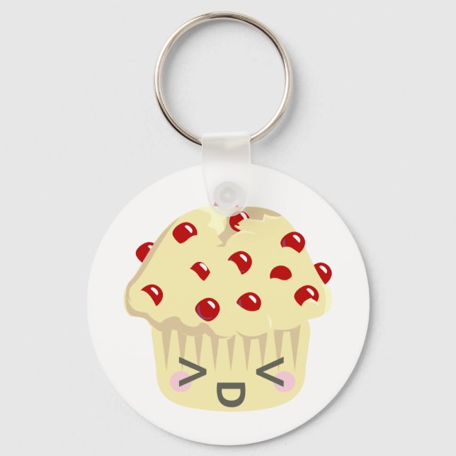 More Kawaii Muffin Faces Key Ring (Front)