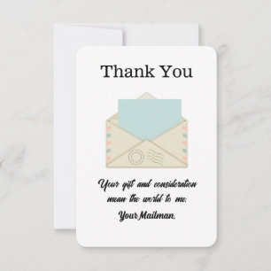more Letter Carrier Mailman Postal Mail Carrier Thank You Card