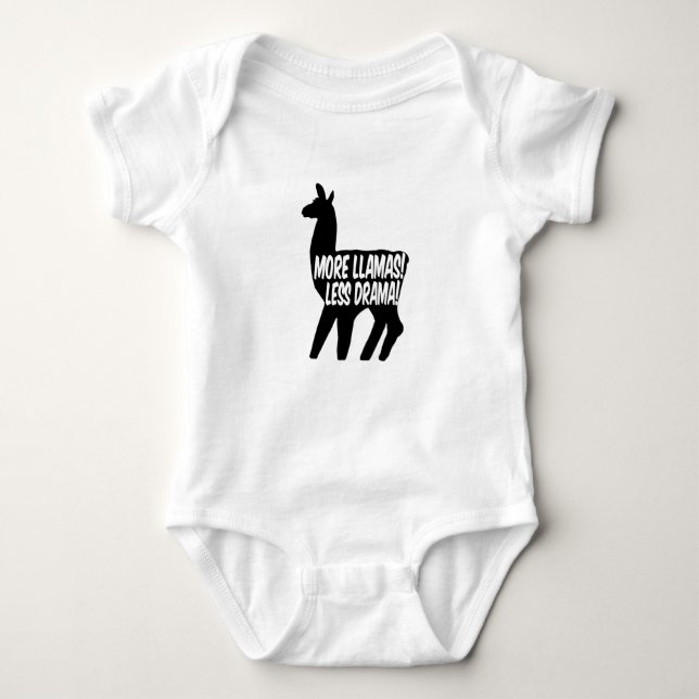 More Llamas Less Drama Baby Bodysuit (Front)
