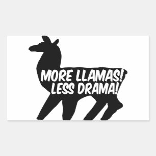 More Llamas Less Drama Rectangular Sticker