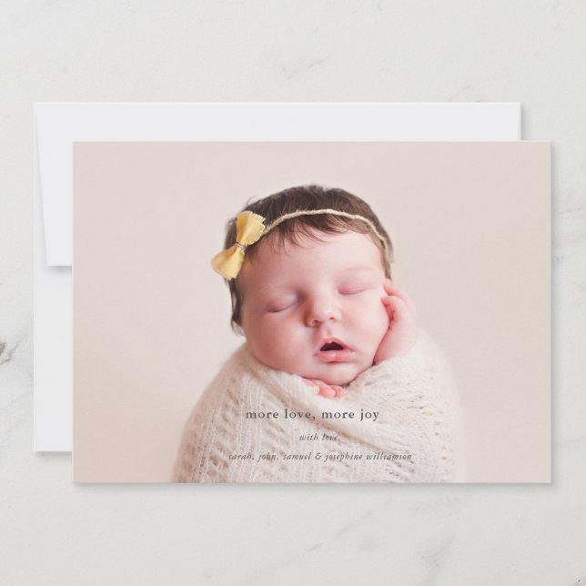 More Love, More Joy | Holiday Birth Announcement (Front)