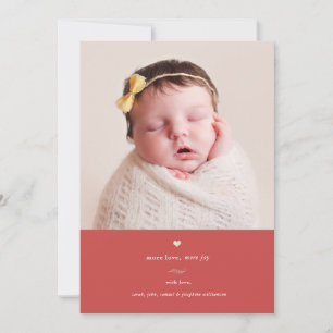 More Love, More Joy   Holiday Birth Announcement