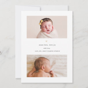 More Love, More Joy   Holiday Birth Announcement