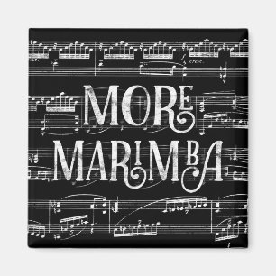 More Marimba Chalkboard - Black White Music Magnet