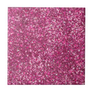 More Mellow Magenta Pink Colour Faux Glitter Ceramic Tile