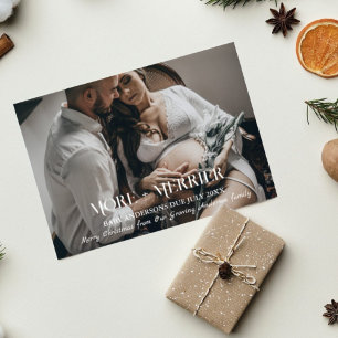More + Merrier Christmas Pregnancy Holiday Photo Invitation
