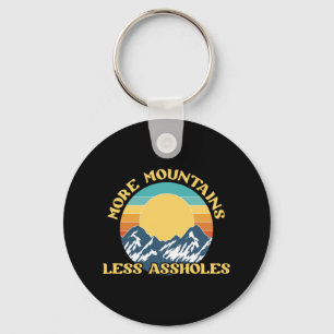 More Mountains Less Holes Vintage Sunset Hiking Ca Key Ring