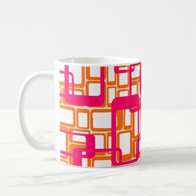 More Open Mid-Century Modern Rectangles Coffee Mug (Left)