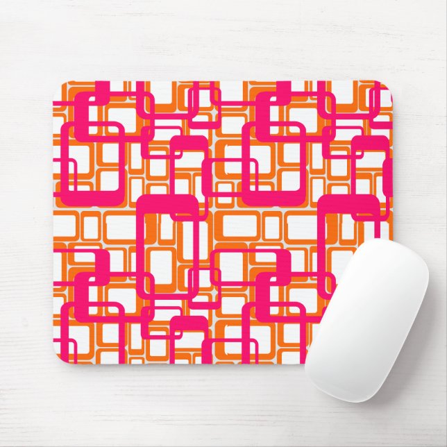 More Open Mid-Century Modern Rectangles Mouse Pad (With Mouse)